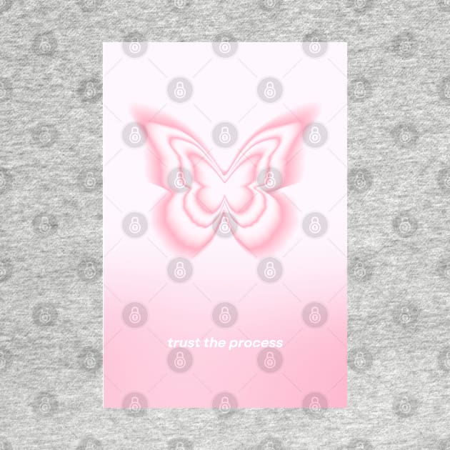 Pink Gradient Trust the Process Butterfly Aura by mystikwhale